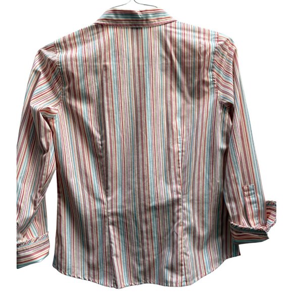 Liz Claiborne Striped Button-Down Shirt – Petite 4 – 100% Cotton – Excellent Con - Picture 2 of 7